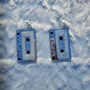 Silver Cassette Tape Earrings!!!